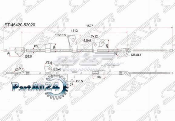 Задний правый трос ручника C661439 Dorman