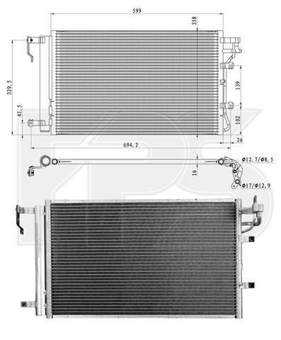 Конденсатор кондиционера FPS FP40K507 цена, от 67.39 USD