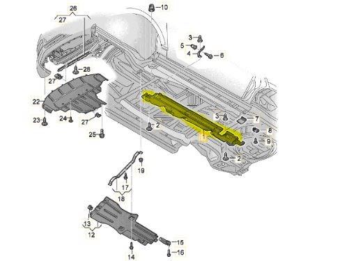 Защита днища правая 7L8825212C VAG