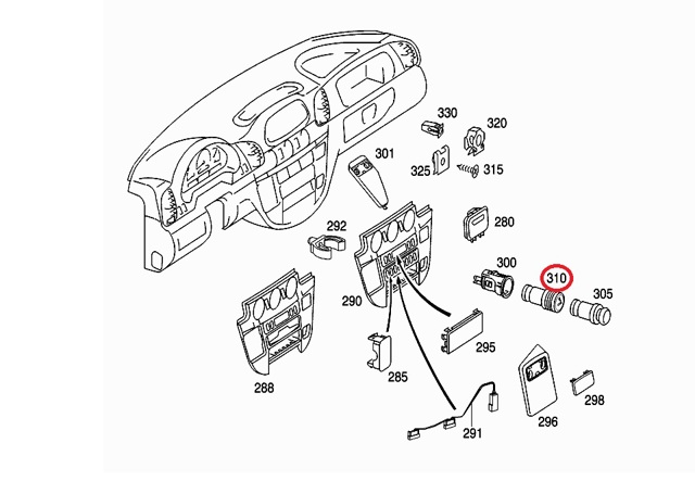 Прикуриватель в сборе на Mercedes Sprinter I 2-t 901, 902