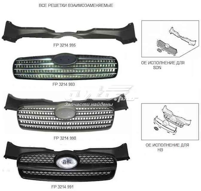 Облицовка радиатора FPS FP3214993 цена, от 32.94 USD