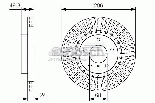 Передний тормозной диск Bosch 0986479T44