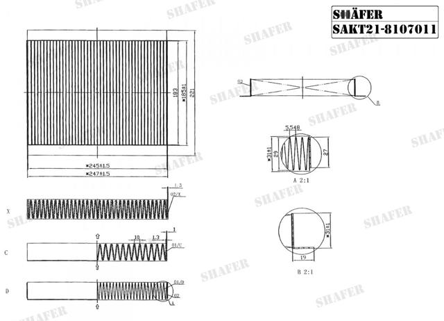 SAKT218107011 Shafer Внутрисалонный фильтр