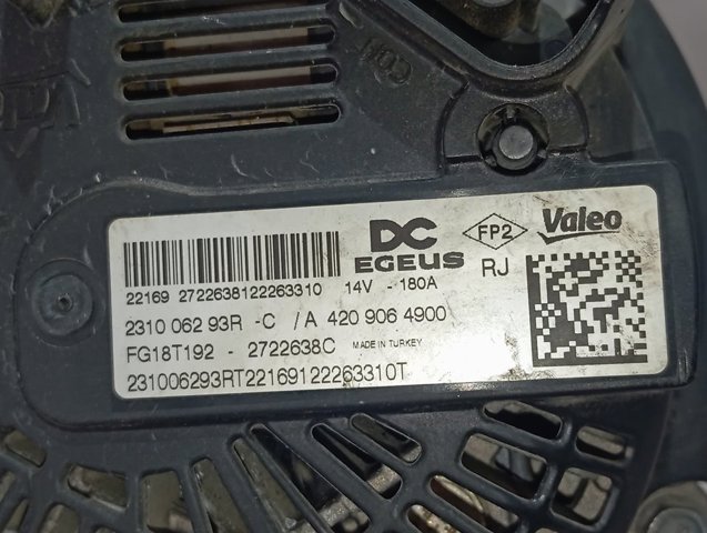 Генератор 231006293R Renault (RVI)