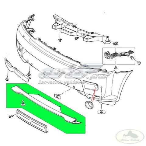 LR019169 Land Rover placa sobreposta do pára-choque dianteiro