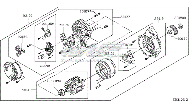 Мост диодный генератора NISSAN 23124BC40A