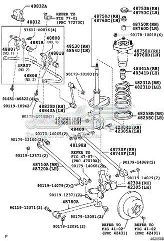 Амортизатор задний левый 4854049315 Toyota