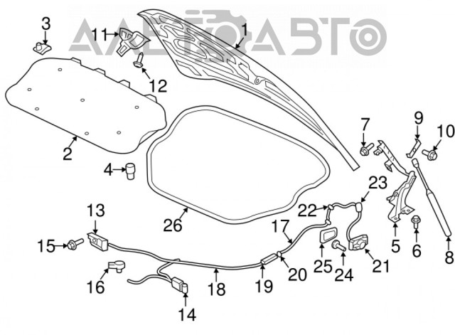 Замок капота левый 32318456 Volvo