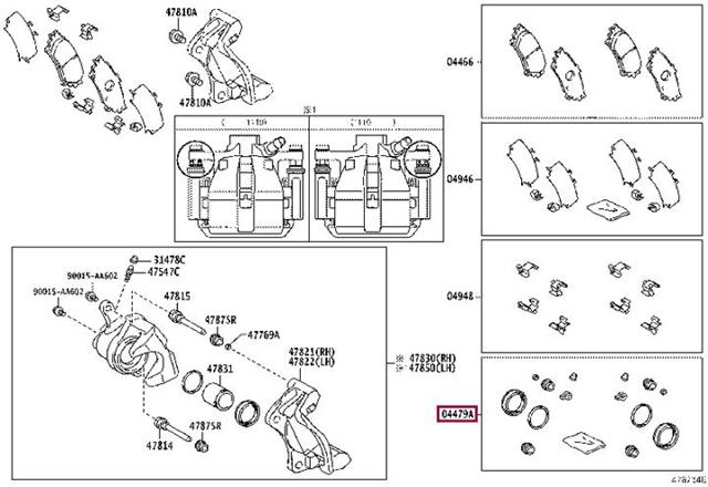 Купить 0447948140 Toyota Ремкомплект суппорта тормозного, заднего