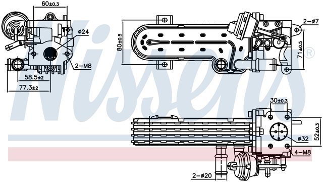 Enfriador EGR de recirculación de gases de escape 989413 NISSENS