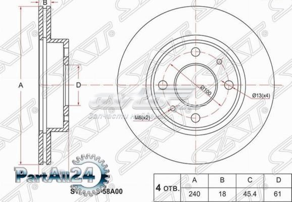 CD6227V Bremsi disco do freio dianteiro