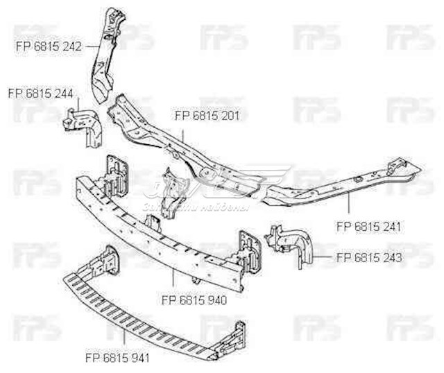 Купить FP6815242 FPS Суппорт радиатора правый (монтажная панель крепления фар)