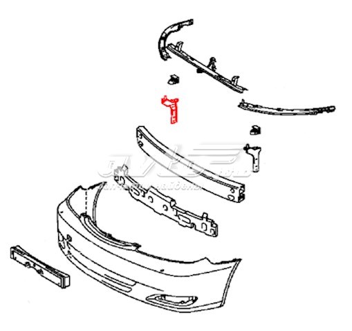 Consola do pára-choque dianteiro direito para Toyota Camry (V30)