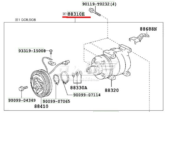 Компресор холодоагенту 883100K112 TOYOTA