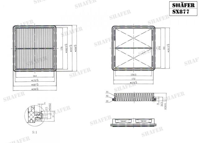 Купить SX877 Shafer Автомобильный фильтр воздуха