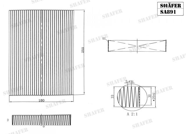 Воздушный фильтр салона Shafer SA891