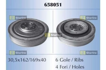 Шкив коленвала (демпфер) Starline RS658051 цена, от 82.14 USD