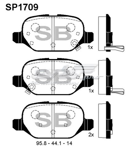 Задние тормозные колодки SP1709 Sangsin