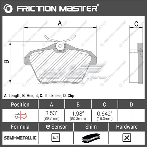 Задние тормозные колодки MKD1477 Friction Master