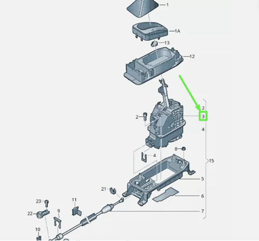  Mecanismo de mudança (ligação) Skoda KAROQ SUV (NU7, ND7) (2017 - 2026) 