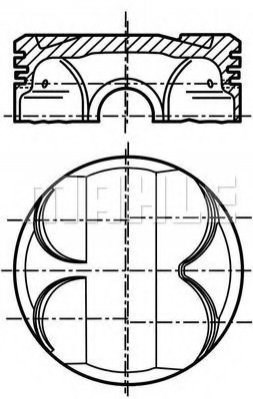 Поршень в комплекте на 1 цилиндр, 1-й ремонт (+0,25) 081PI00111001 Mahle Original
