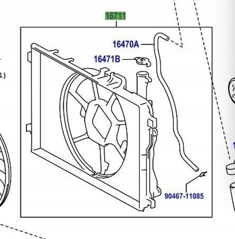 16711K0060 Toyota Рамка вентилятора