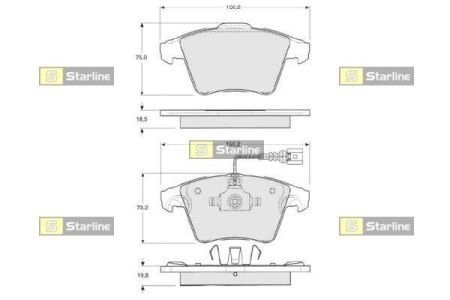 Передние тормозные колодки BDS325 Starline