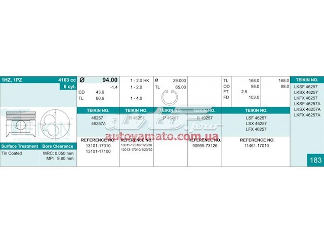 1310117010 Izumi Поршень (комплект на мотор)
