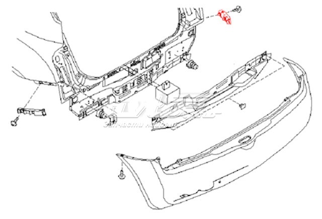 Consola direita do pára-choque traseiro para Nissan Micra (K12)
