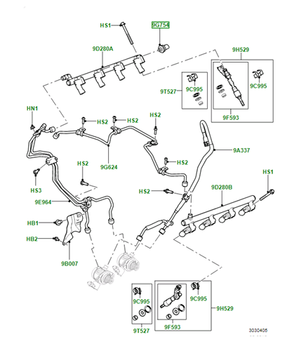 Датчик давления топлива LR065516 Land Rover