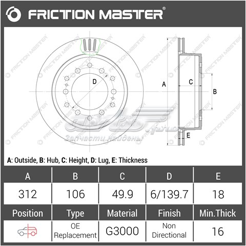 R1014 Friction Master передние тормозные диски