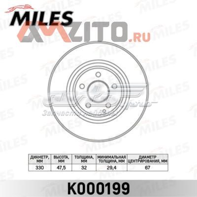 Передние тормозные диски K000199 Miles