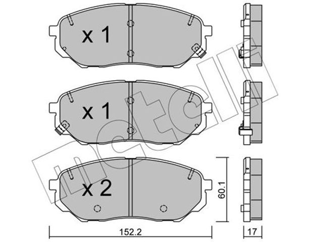 Передние тормозные колодки 2210960 Metelli