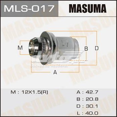 Гайка колеса MASUMA MLS017