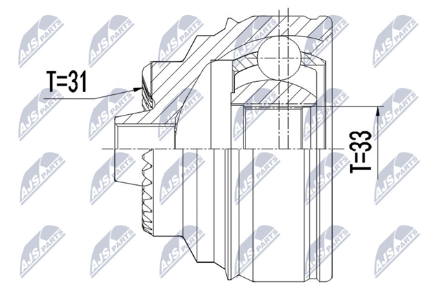 NPZ-BM-021 NTY junta homocinética externa dianteira