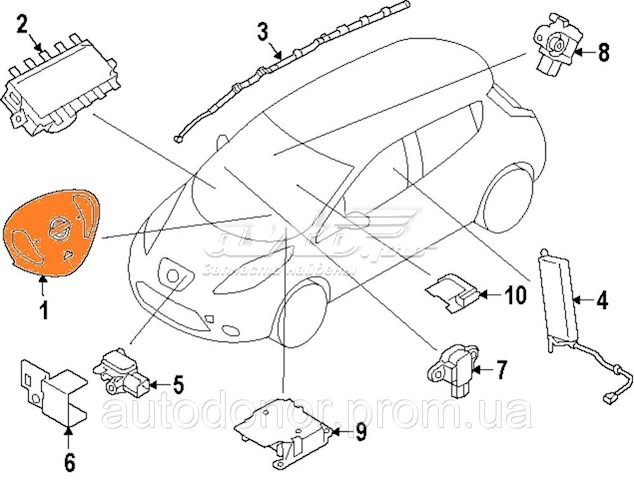 985103NF9B Nissan/Infiniti Подушка безопасности водителя