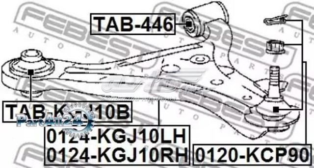 Сайлентблок нижнего переднего рычага  FEBEST TABKGJ10B