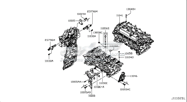 Головка блока цилиндров 1104100Q2F Nissan