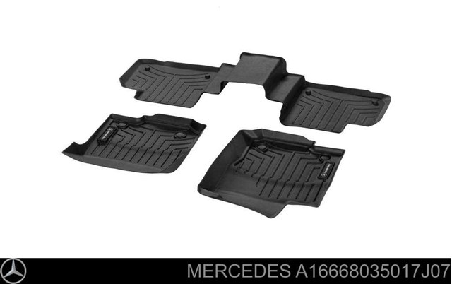 16668035017J07 Mercedes tapetes dianteiros + traseiros, kit