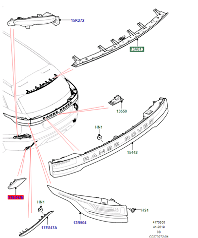 LR093371 Land Rover Фонарь сигнальный