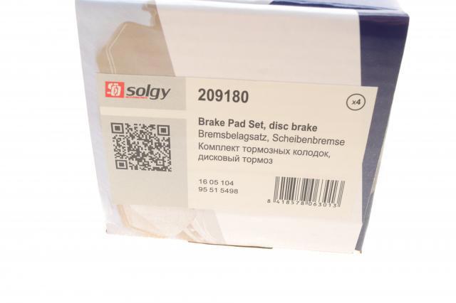 Купить 209180 Solgy Колодки тормозные задние, дисковые