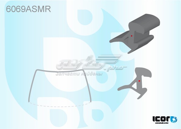 6069ASMR Autover молдинг лобового стекла