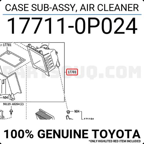 Корпус фильтра 177110P024 Toyota