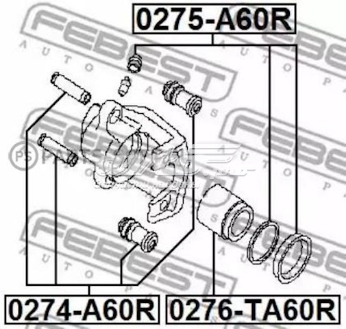 Ремкомплект переднего суппорта 0274A60R Febest