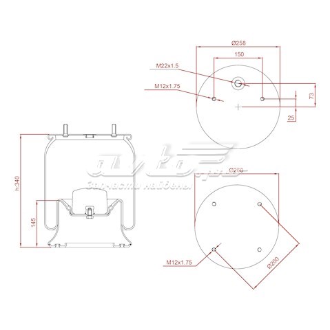 MLF7092 Arvin Meritor coxim pneumático (suspensão de lâminas pneumática do eixo)