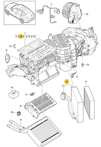 Испаритель кондиционера 95857231700 Porsche