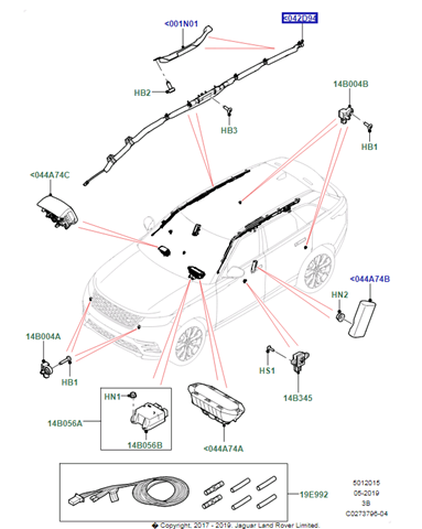 LR106221 Land Rover Левая шторка безопасности