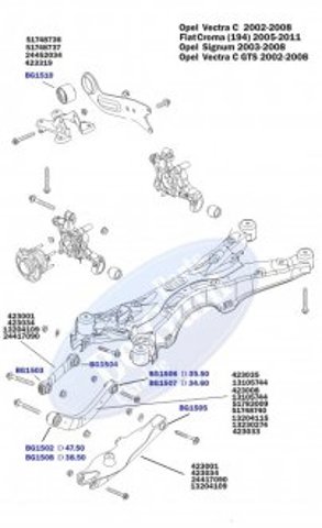 Сайлентблок заднего нижнего рычага BG1505 Belgum