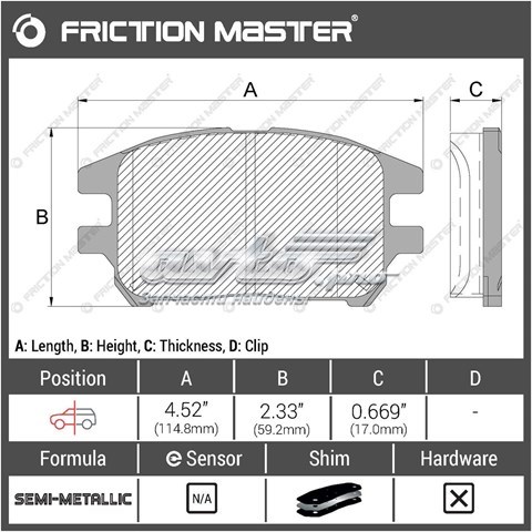 MKD930 Friction Master Колодки передние