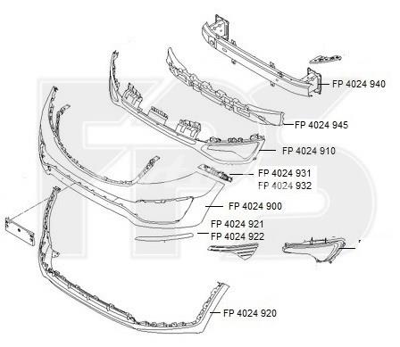 FP 4024 901-P FPS pára-choque dianteiro